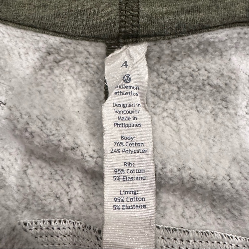 Lululemon Olive Green Scuba Full-Zip Cotton Hoodie Women’s 4 - Picture 8 of 8